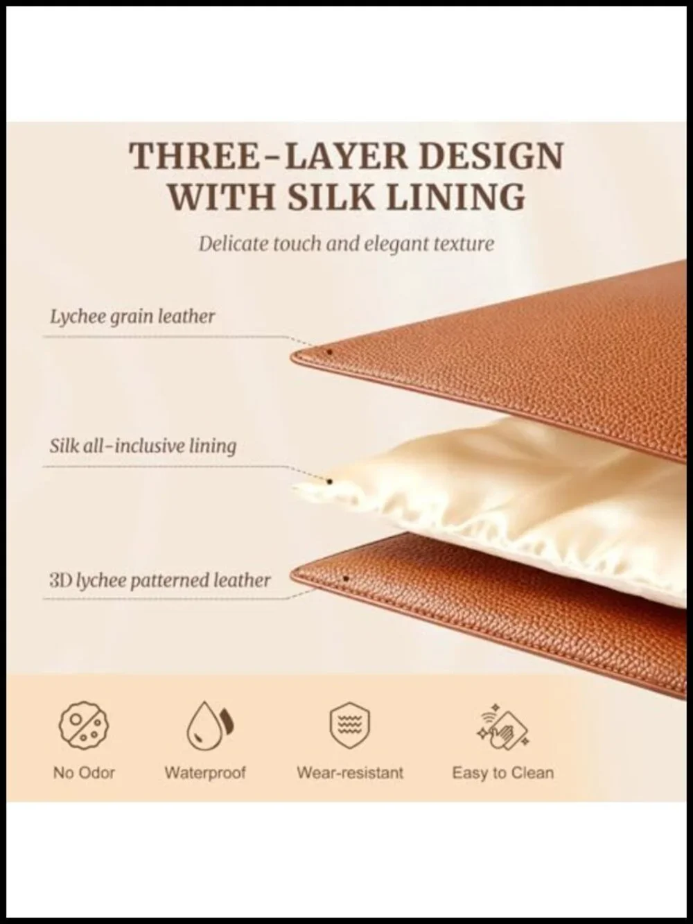 Leather Cosmetic Bag Makeup Organizer Case Travel Toiletry Bag with Removable